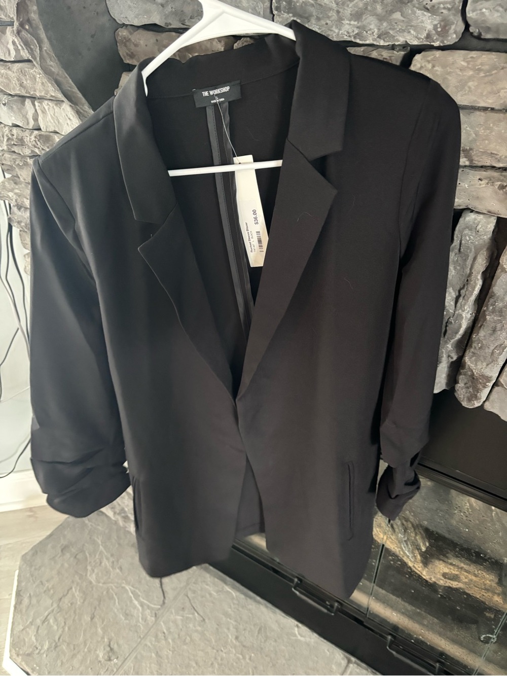 Workshop Republic Clothing Women's Black Blazer - Classic Tailored Suit Jacket
